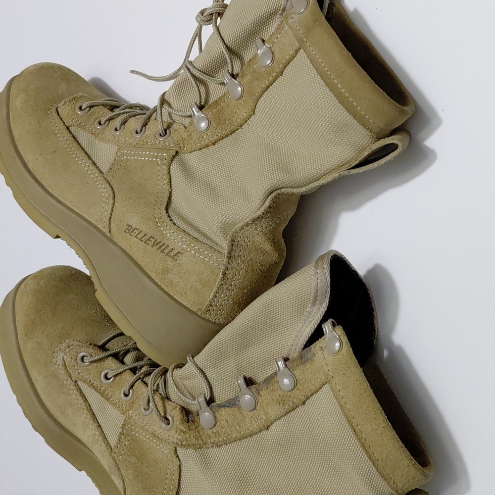BELLEVILLE  Men's Leather Military  Tactical Steel Toe Boots Coyote Brown Size 5 - Picture 3 of 10